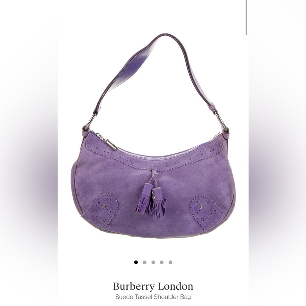 Authentic Lilac Suede Burberry London Shoulder Bag